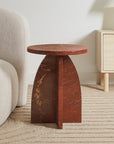 Summa Red Marble Accent Table