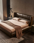 Bronze Tan Leather Bed