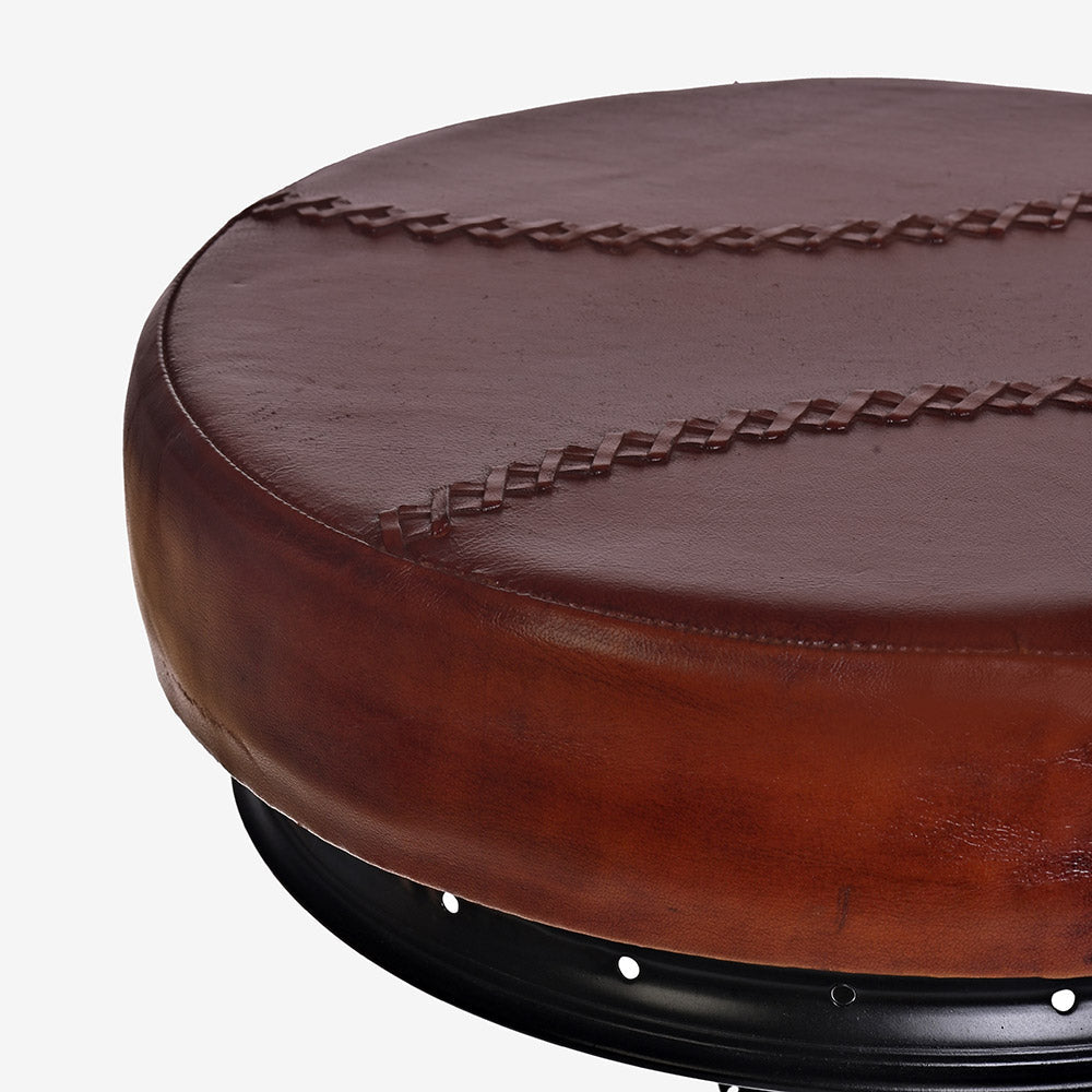 Merelise Bloom Leather Bar Stool Chair