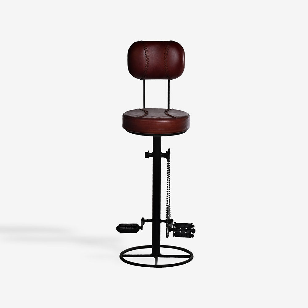 Sylvara Hanz Leather Bar Stool Chair