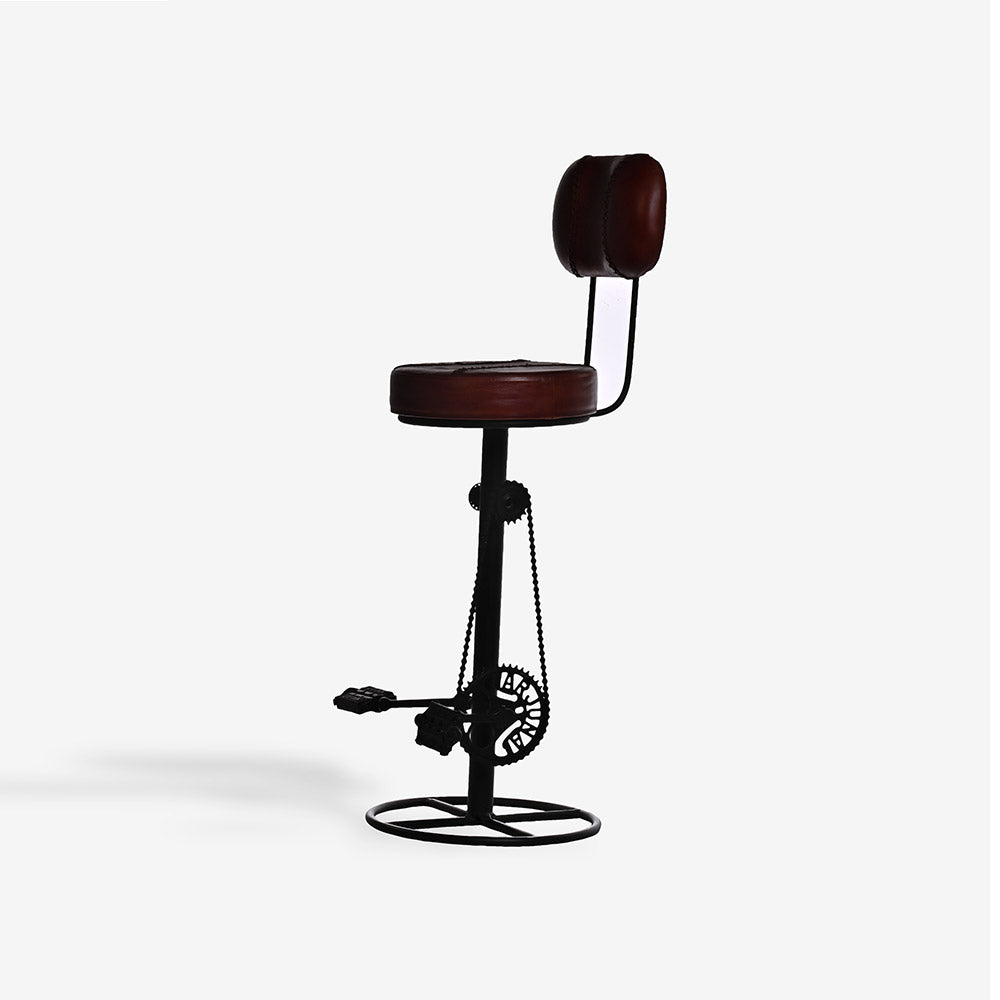 Sylvara Hanz Leather Bar Stool Chair