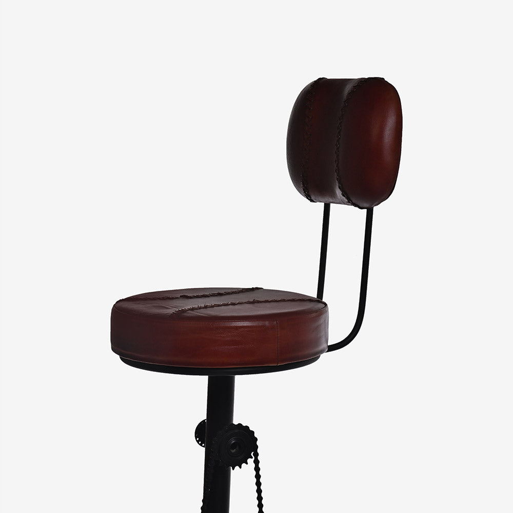 Sylvara Hanz Leather Bar Stool Chair