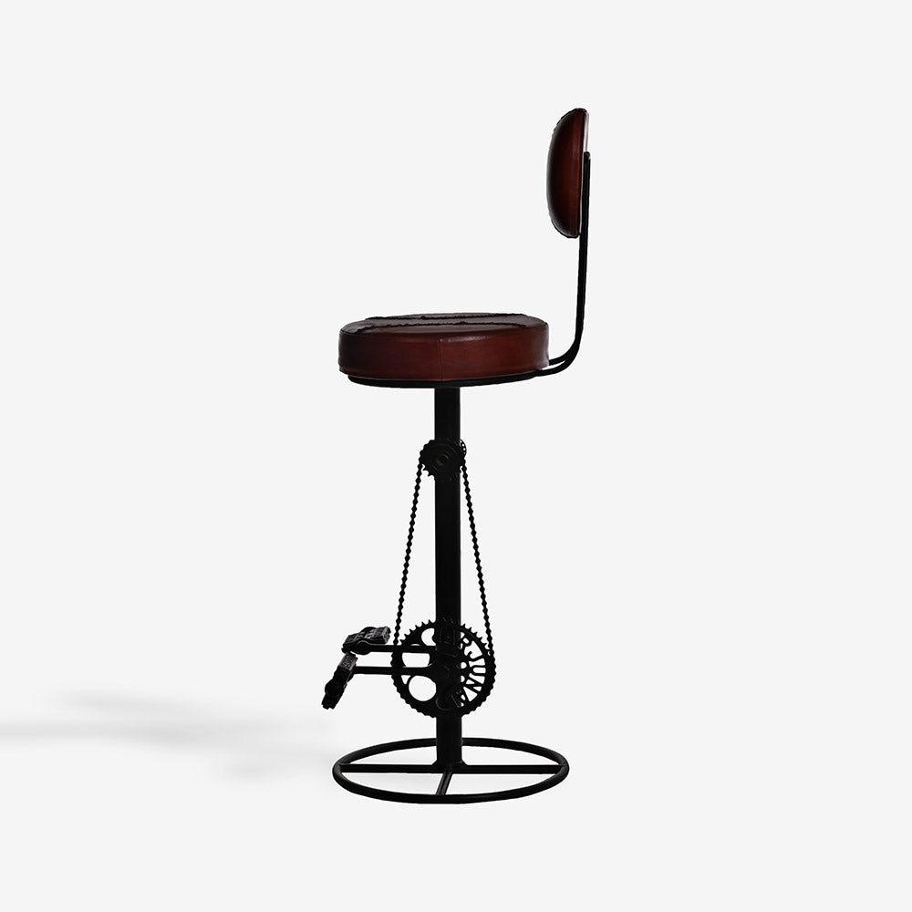 Sylvara Hanz Leather Bar Stool Chair