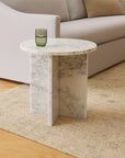 Walka White Purple Marble Accent Table