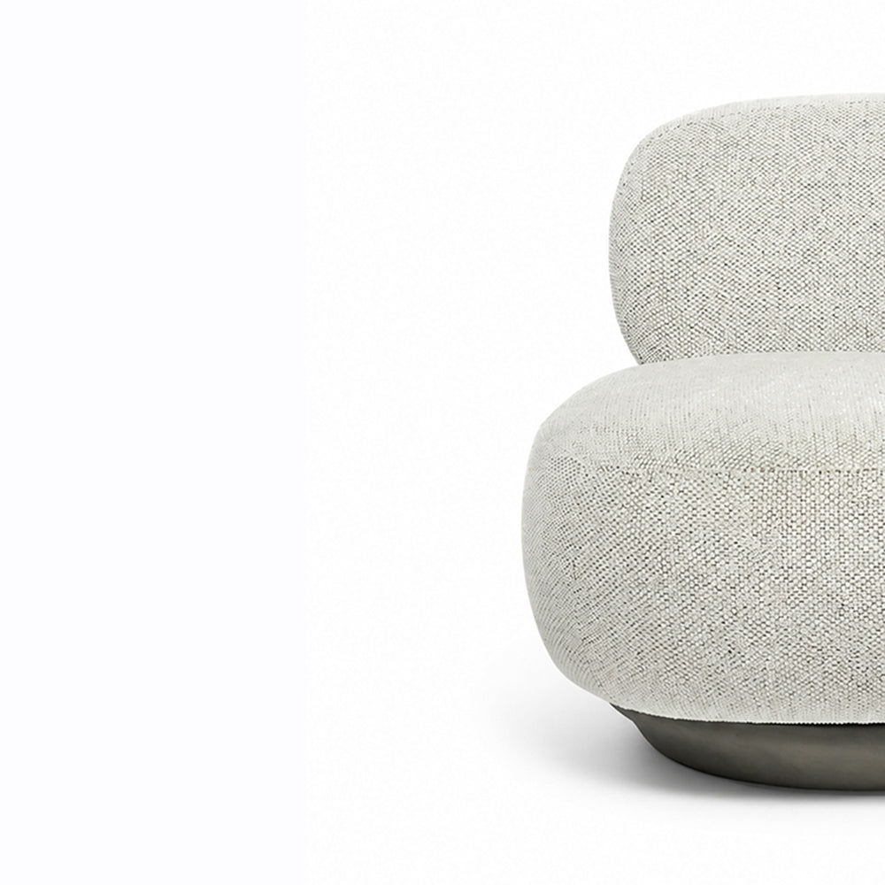 Krystal Boucle Swivel Lounge Chair