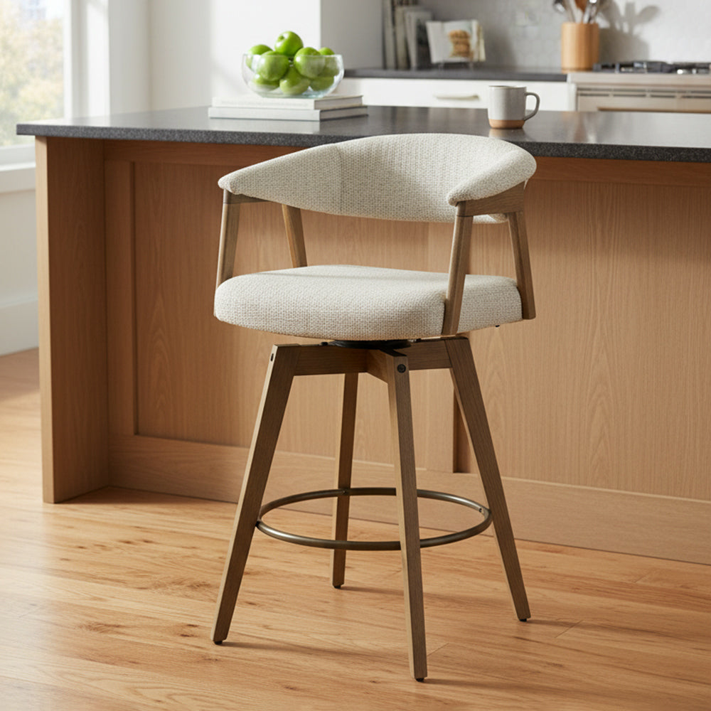 Abnor Wooden Swivel Bar Chair