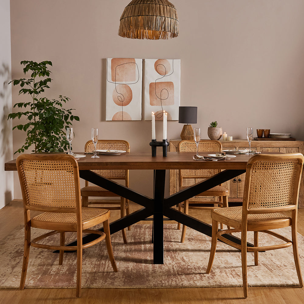 Avrelle Jewel 6 Seater Dining Table - Brown