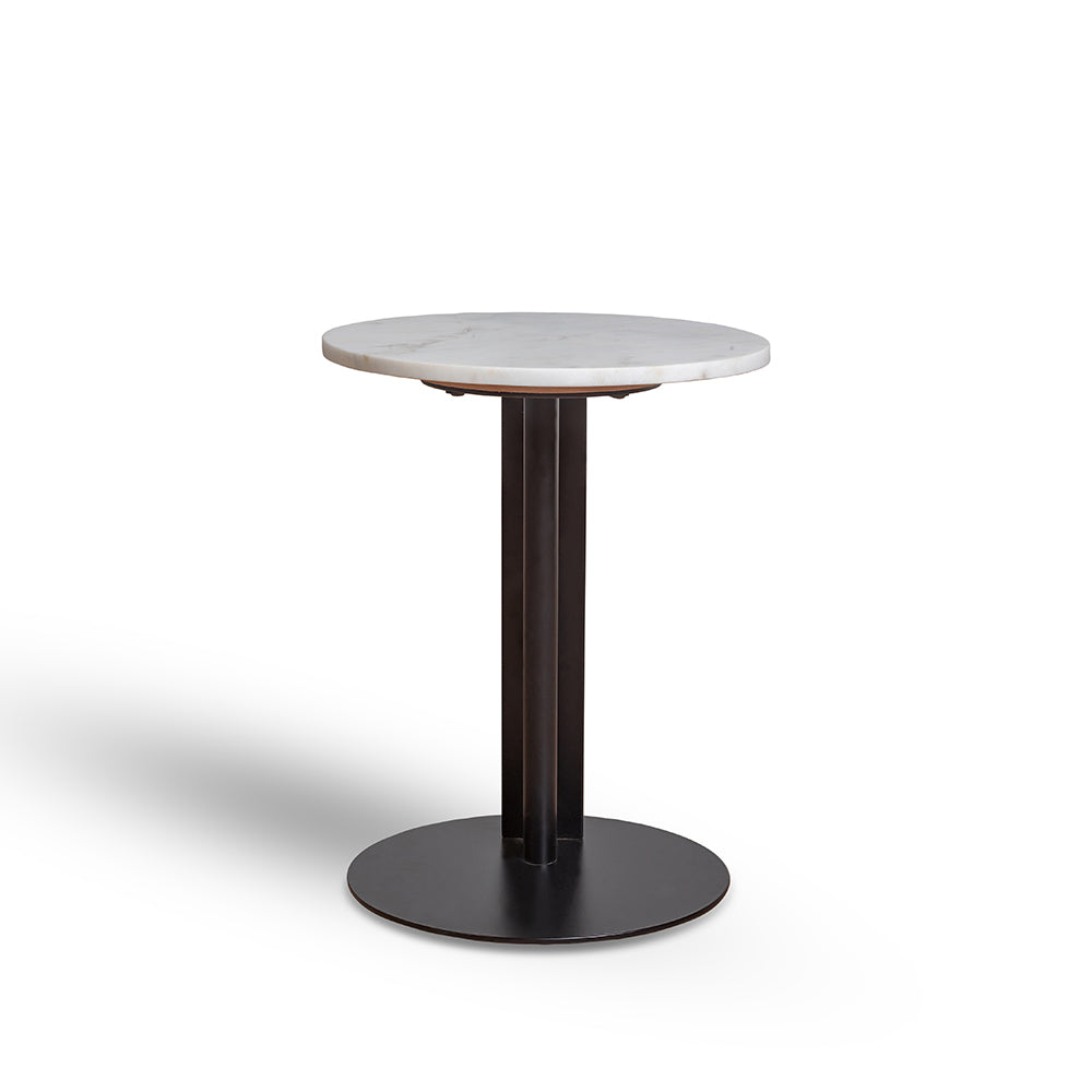 Salinas Marble Accent Table - White