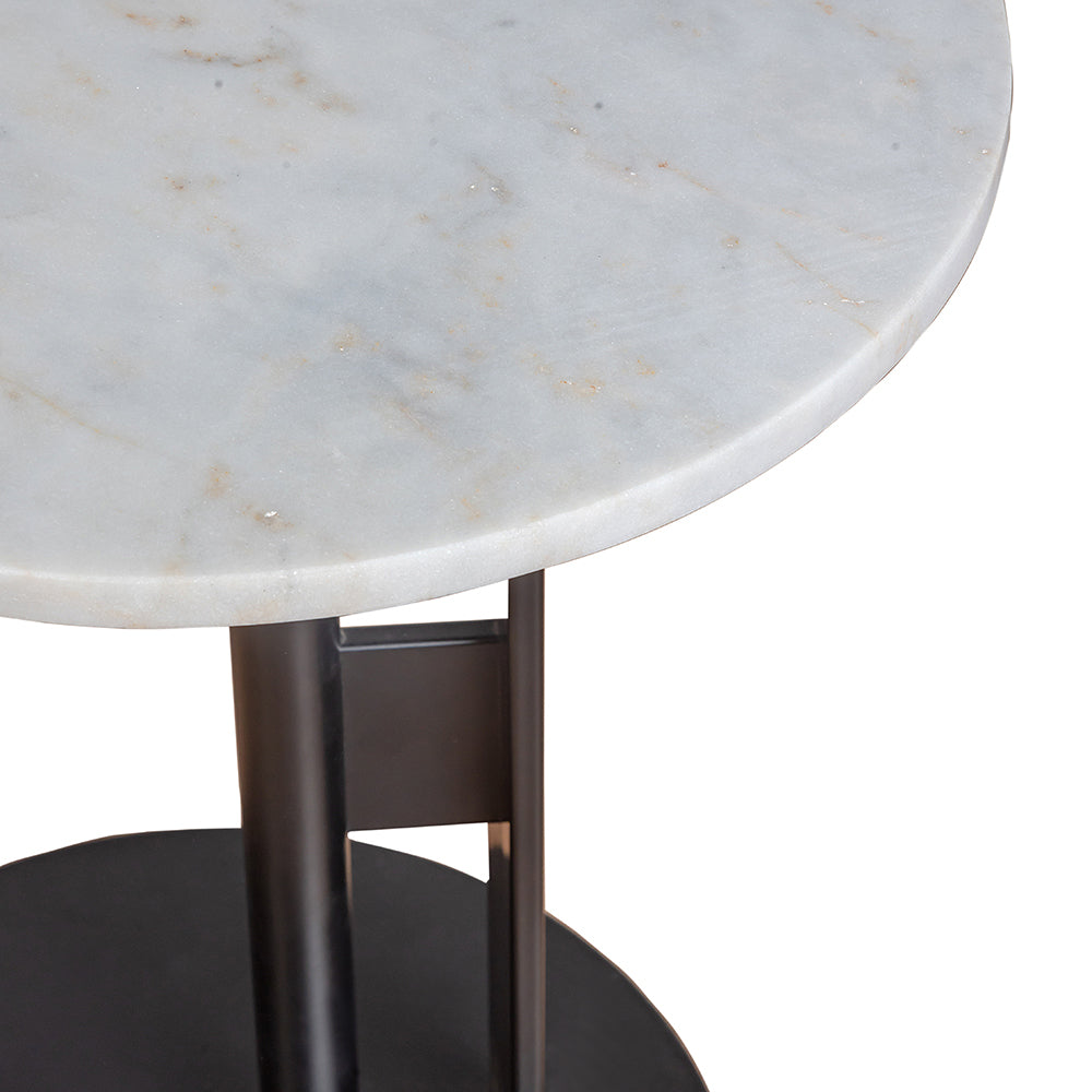 Salinas Marble Accent Table - White