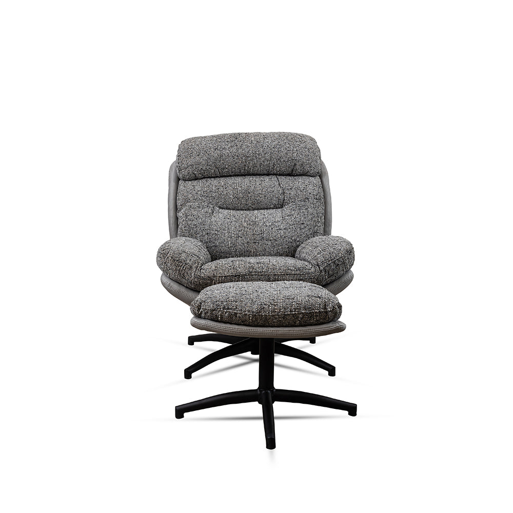 Allman Boucle Chair with ottoman