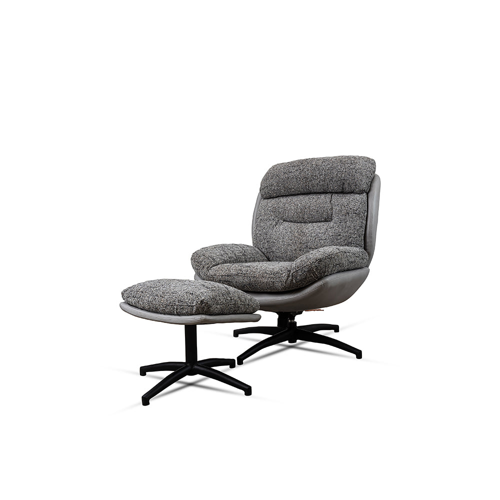 Allman Boucle Chair with ottoman