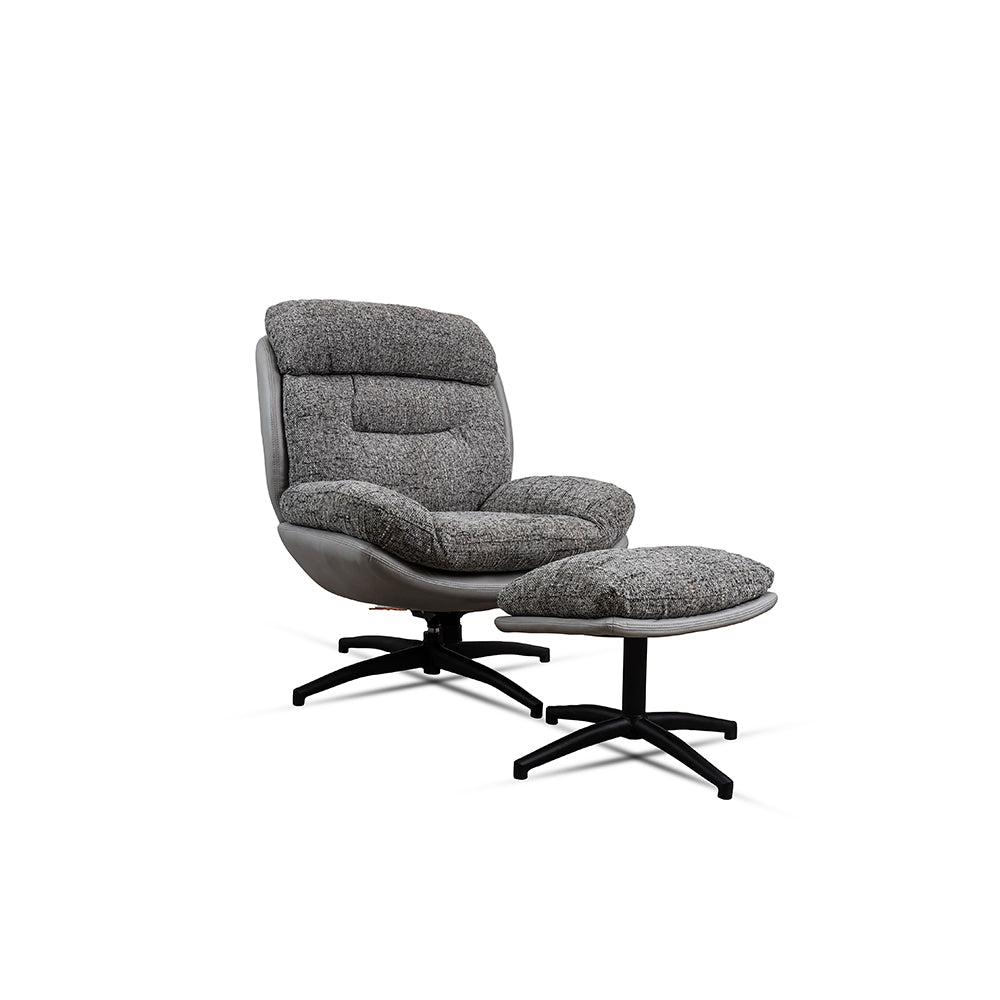 Allman Boucle Chair with ottoman