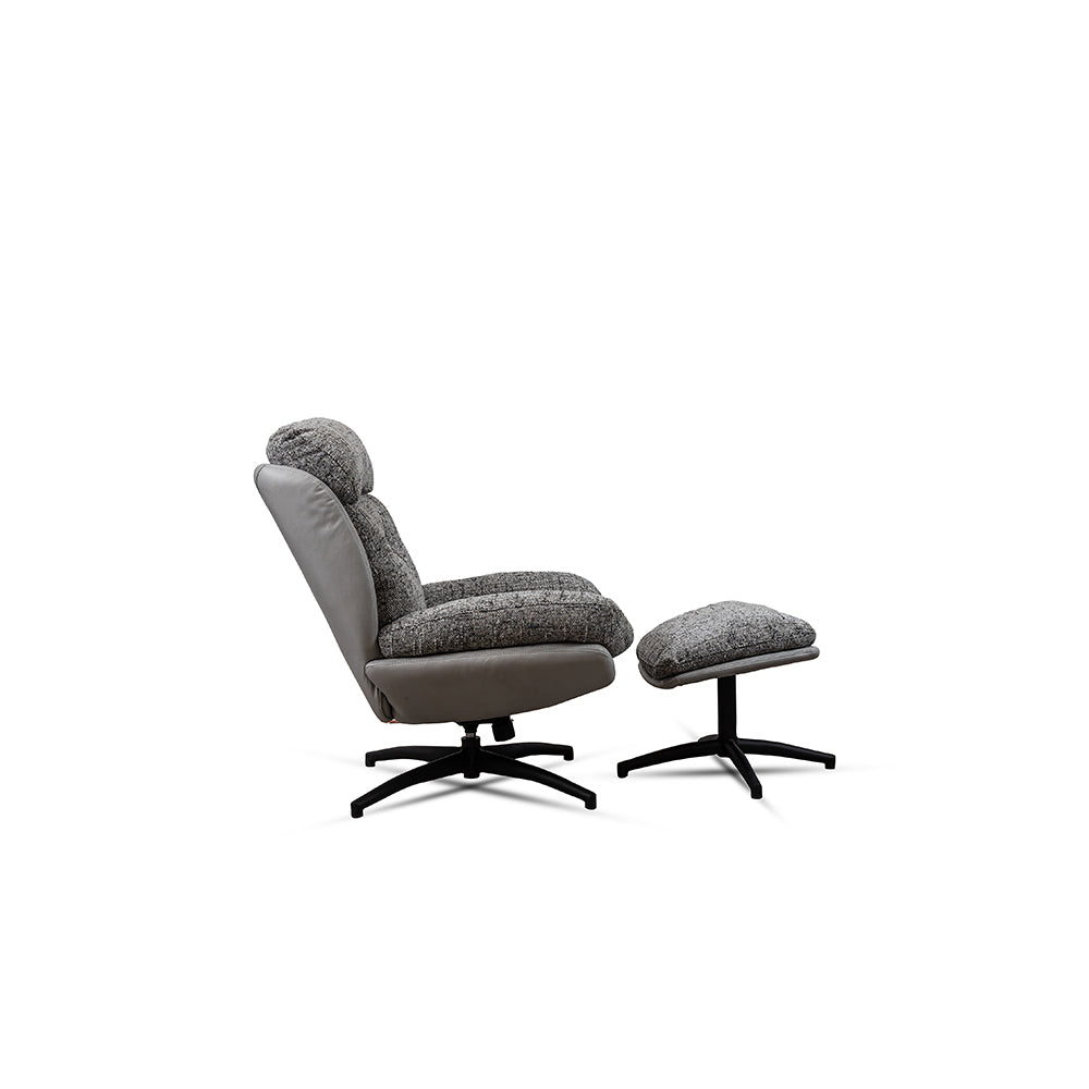 Allman Boucle Chair with ottoman