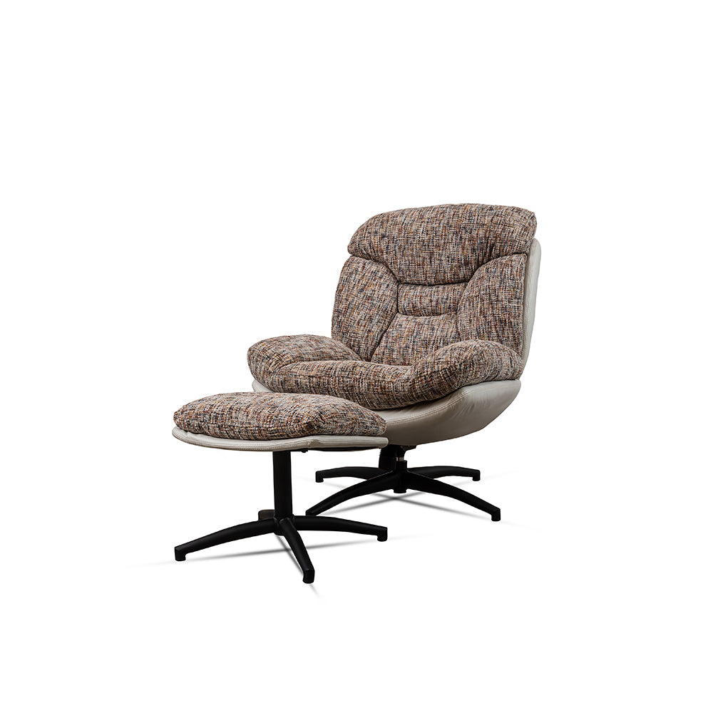 Bob Segar Boucle Chair with ottoman