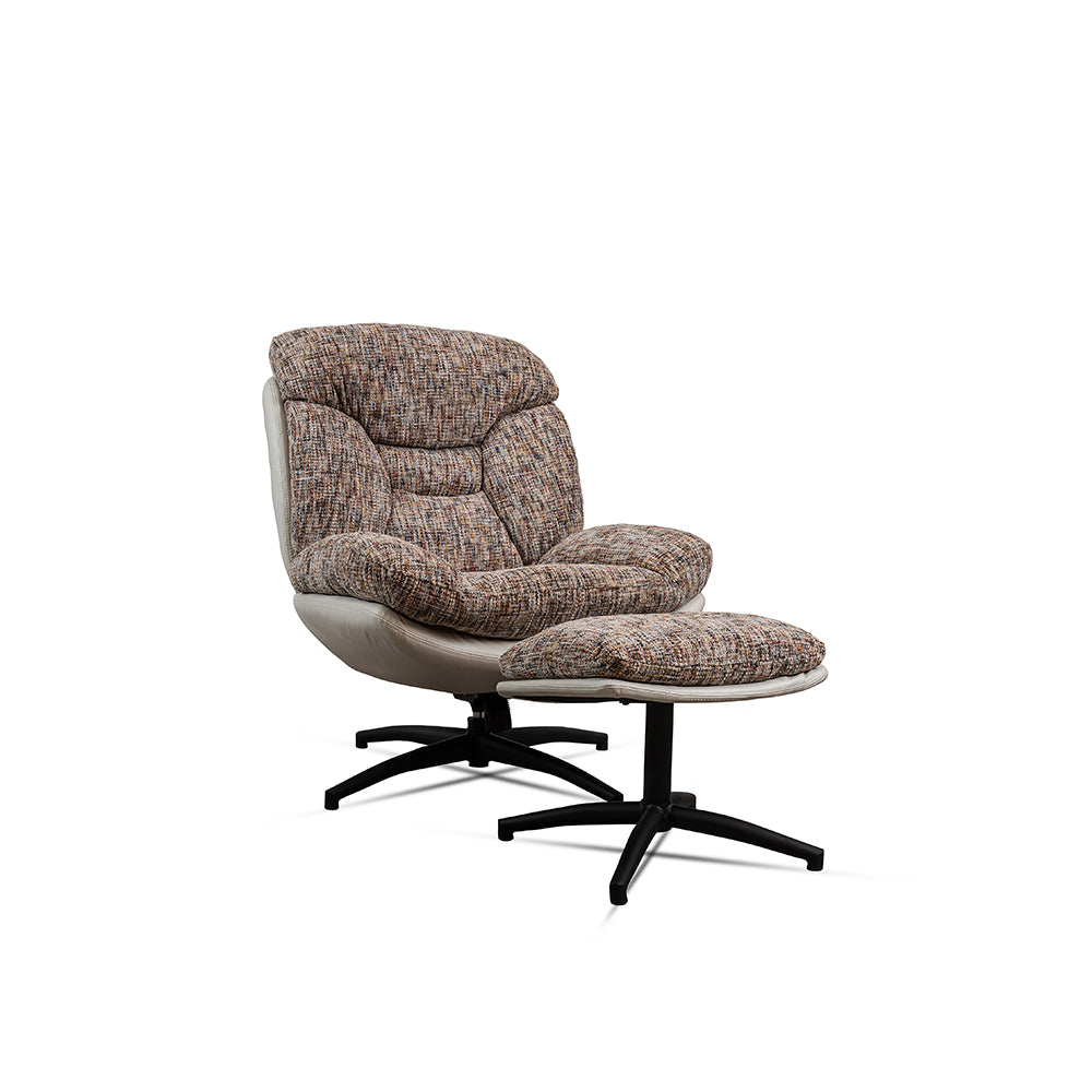 Bob Segar Boucle Chair with ottoman