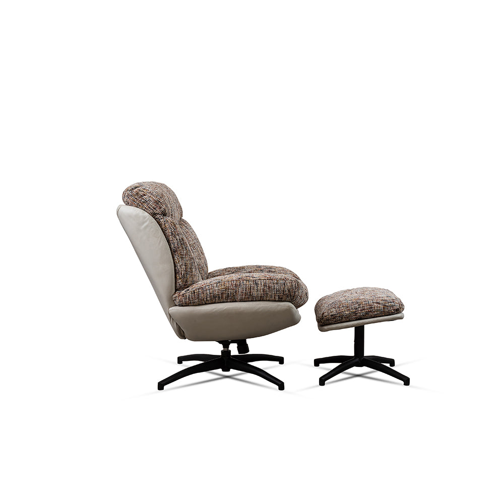 Bob Segar Boucle Chair with ottoman