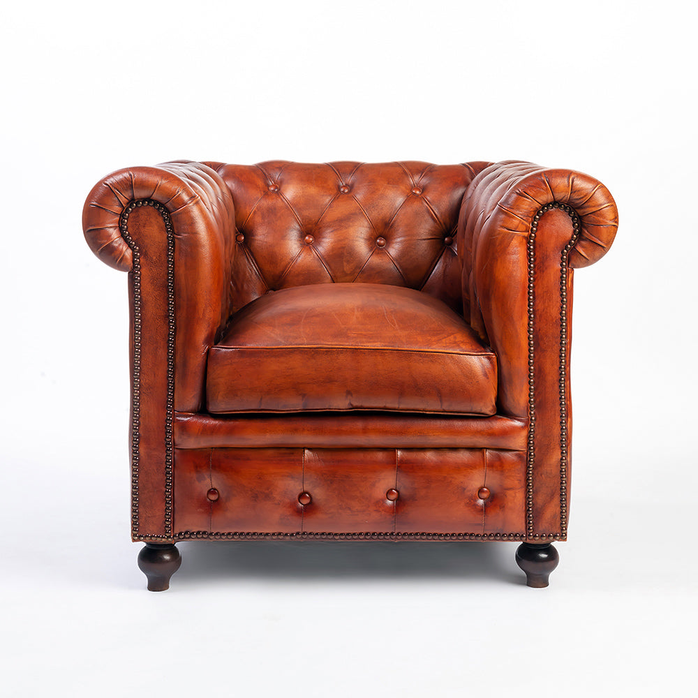 Phoebe Full Leather 1 Seater Sofa