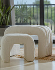 The Loo Boucle Pouf Bench - White