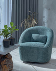 Emerald Boucle Swivel Chair - Dark Green