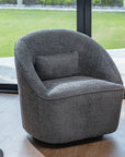 Emerald Boucle Swivel Chair - Grey