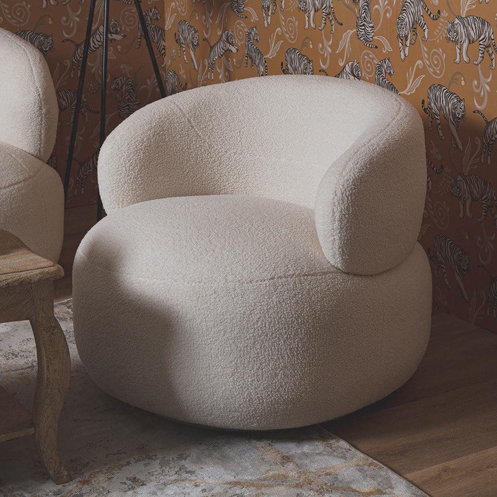 Marshmallow Dew Boucle Sofa - White