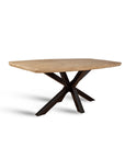 Crispio Wooden 6 Seater Dining Table with Iron - Limewash