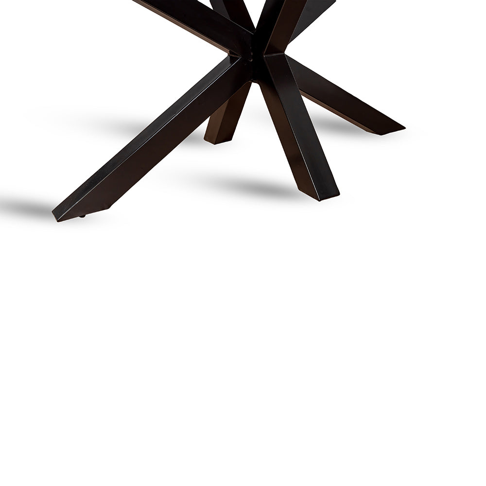 Crispio Wooden 6 Seater Dining Table with Iron - Brown