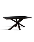 Crispio Wooden 6 Seater Dining Table with Iron - Black