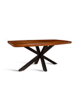 Crispio Wooden 6 Seater Dining Table with Iron - Brown