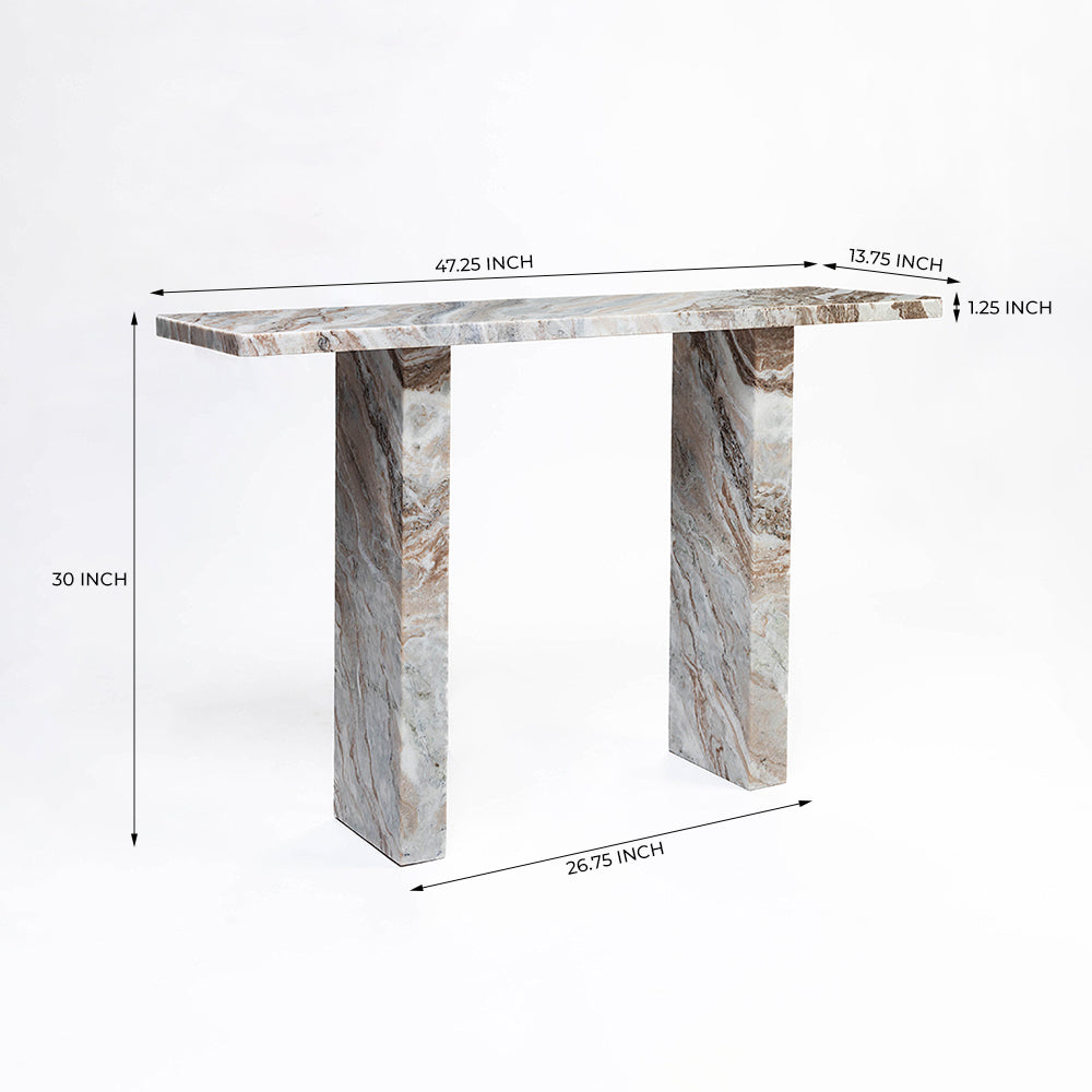 Shop Cauchy Butterscotch Marble Console Table Online