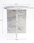 Walka White Purple Marble Accent Table