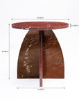 Summa Red Marble Accent Table