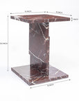 Shad Red Marble Accent Table