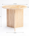 Lumi Travertine Marble Accent Table