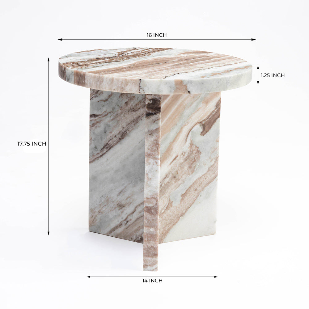 Rea Butterscotch Marble Accent Table