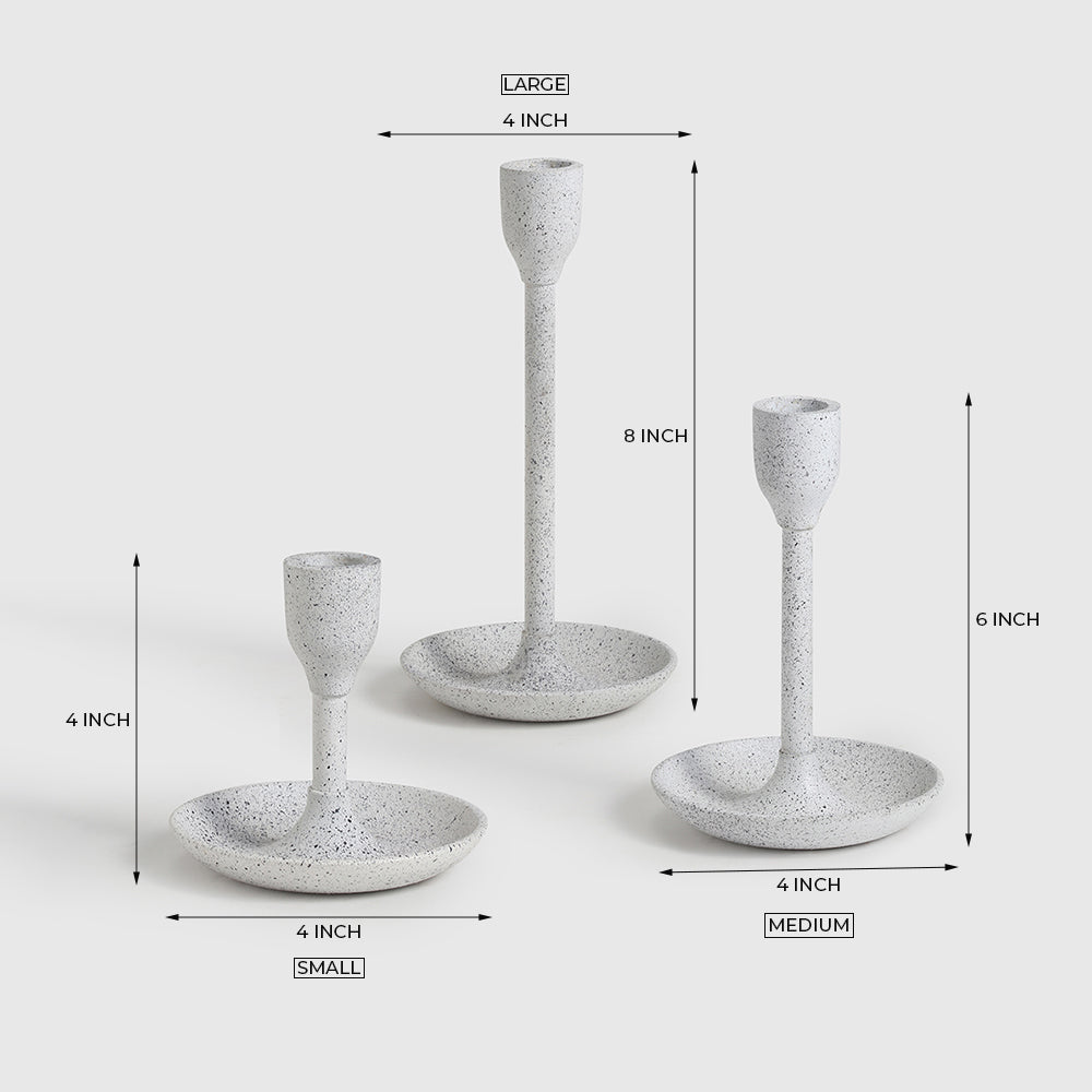 Onyx Glow Aluminium Candle Holder- Set of 3 - Set Of 3