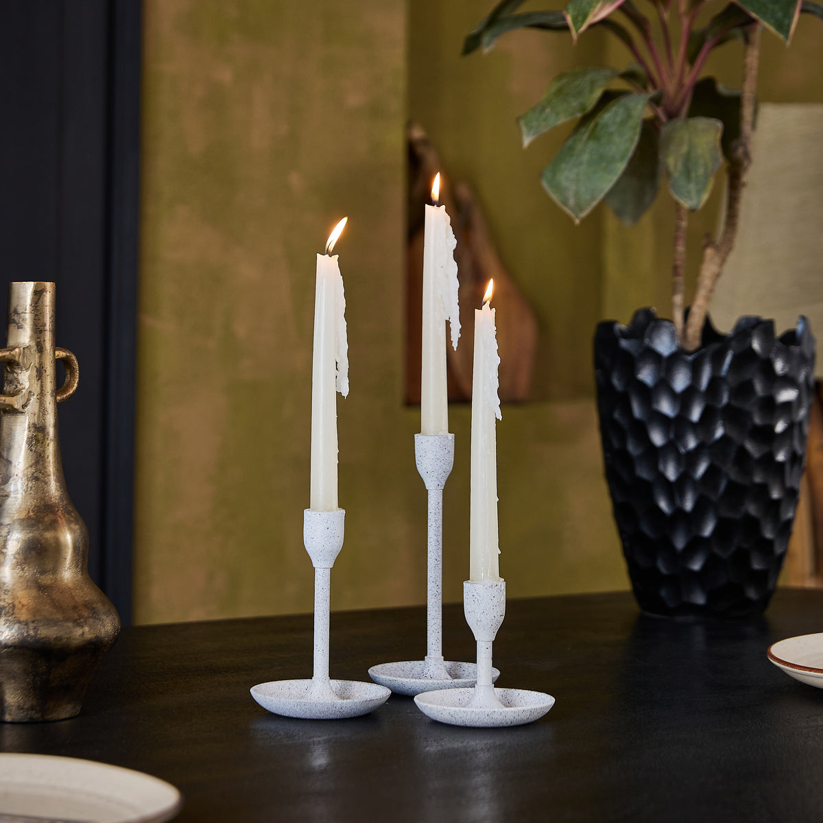 Onyx Glow Aluminium Candle Holder- Set of 3 - Set Of 3