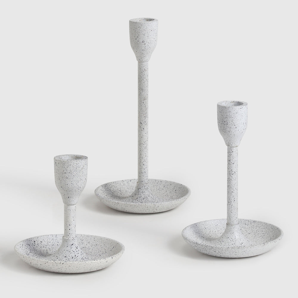 Onyx Glow Aluminium Candle Holder- Set of 3 - Set Of 3