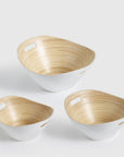 Mahara Bamboo Bowls White set of 3 - Living Shapes