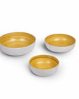 Sahaya Bamboo Bowls White set of 3 - Living Shapes