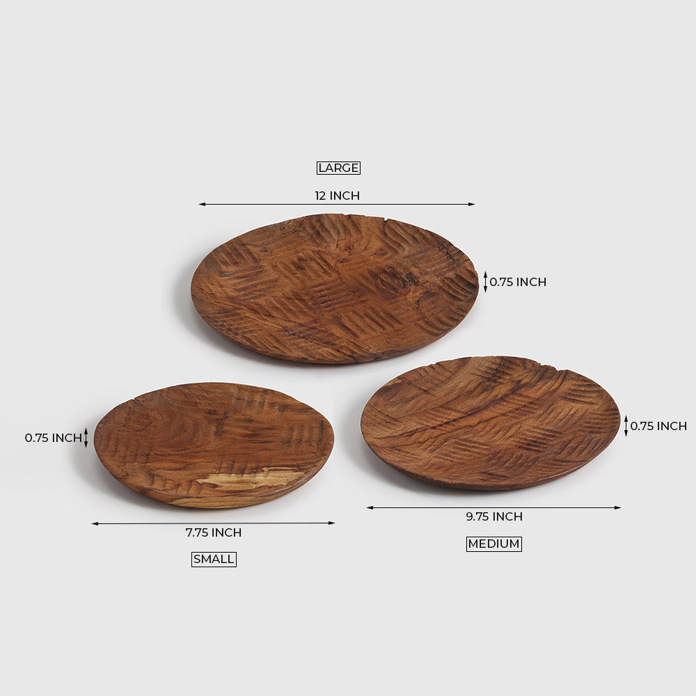 Danreb Wood Plate - Set Of 3