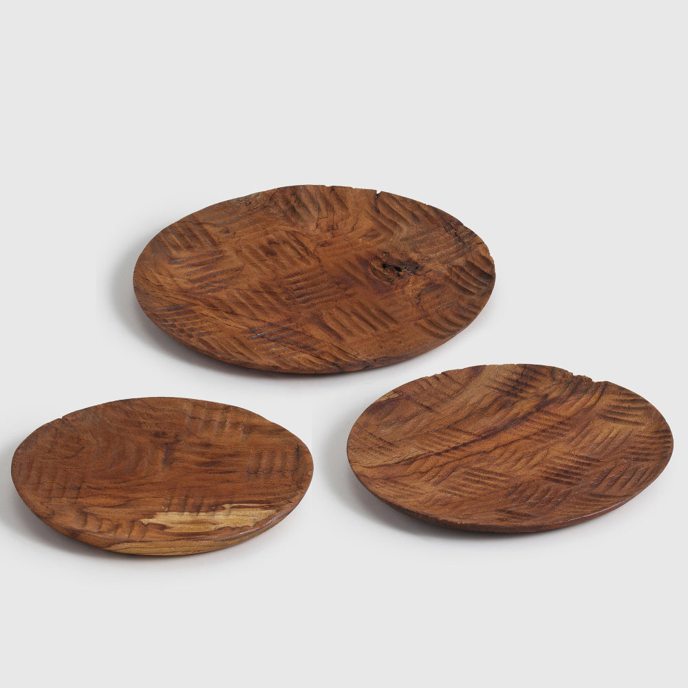 Danreb Wood Plate - Set Of 3