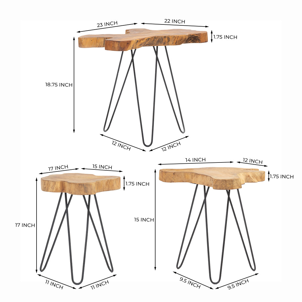 Nori Table Wood set of 3