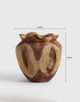 Heart Teak Wood Vase