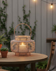 Rose Rattan Lantern