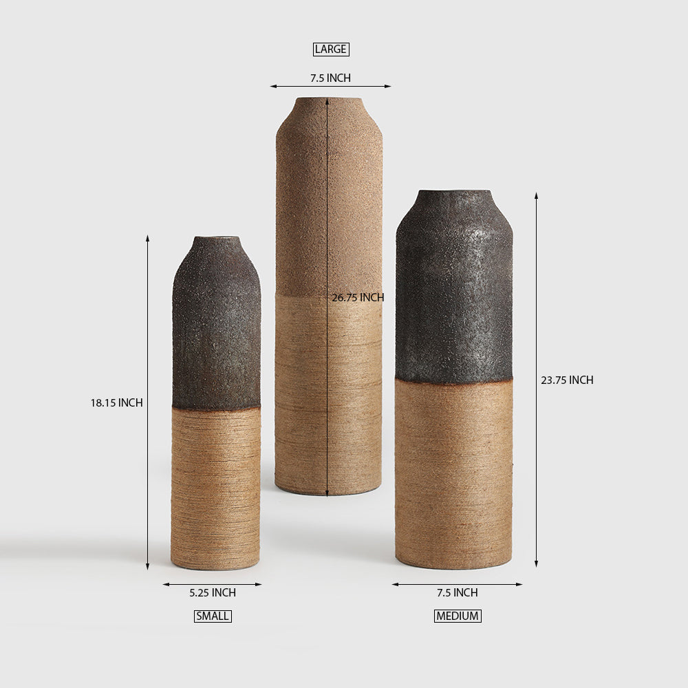 Tesha Jute Vase- Iron - Set Of 3