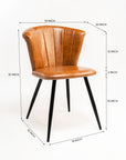 Rustic Flame PU Leather Dining Chair