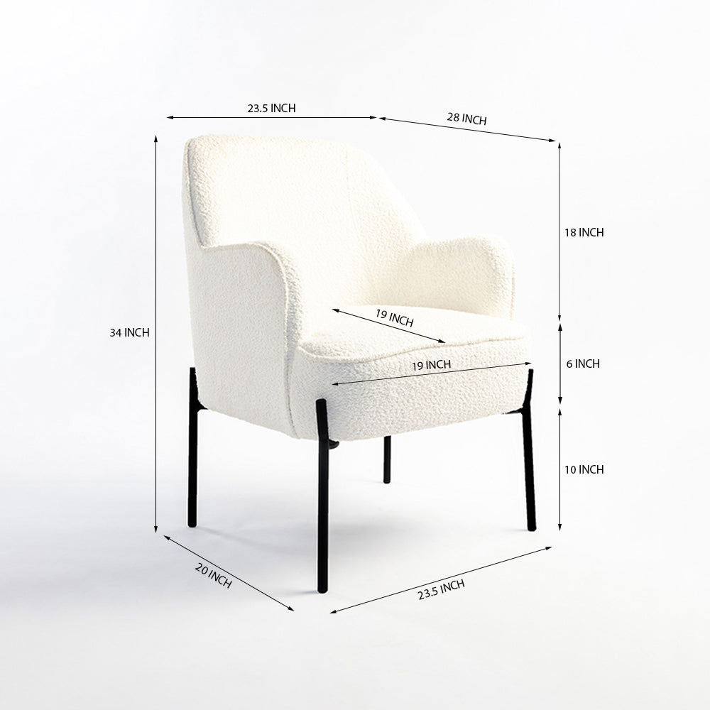 Ironveil Modern Armchair - White