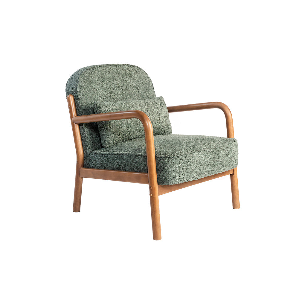 Dew Nostalgia Wooden Armchair - Dark Green