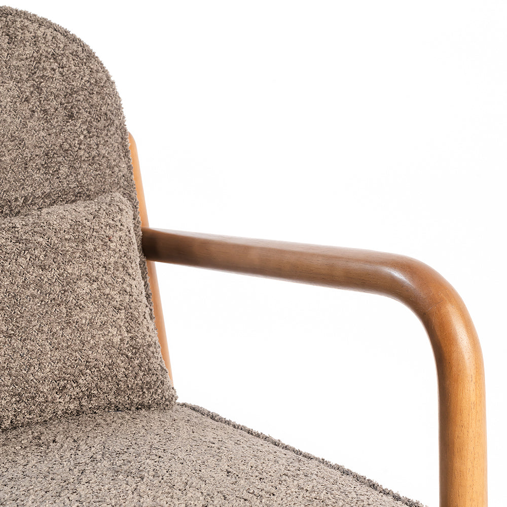 Dew Nostalgia Wooden Armchair - Grey